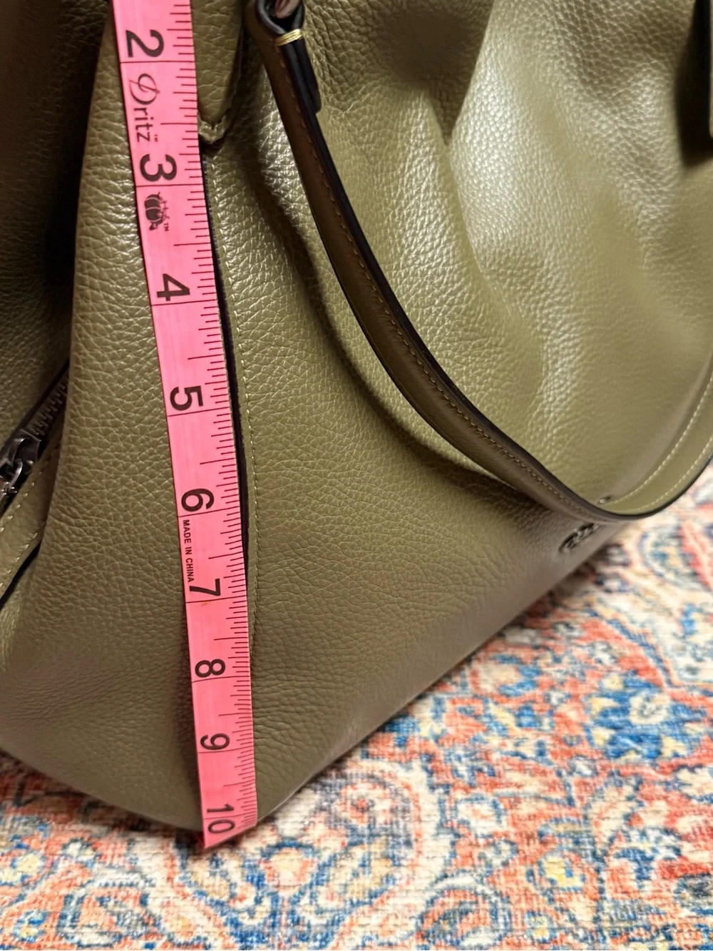 Coach Edie Pebbled Leather Shoulder Green